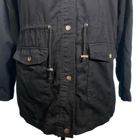 MISS LONDON Black label women's plus size 2X Black hooded pockets snap jacket - Picture 3 of 9